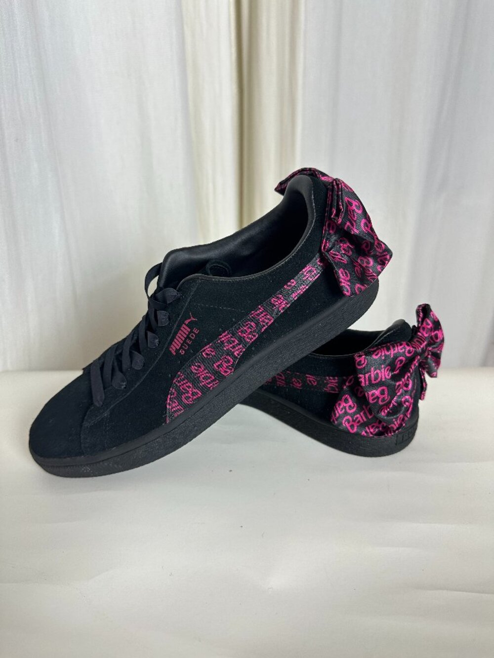 PUMA x Barbie Suede Classic 50th Anniversary Black Pink Bow Sneakers